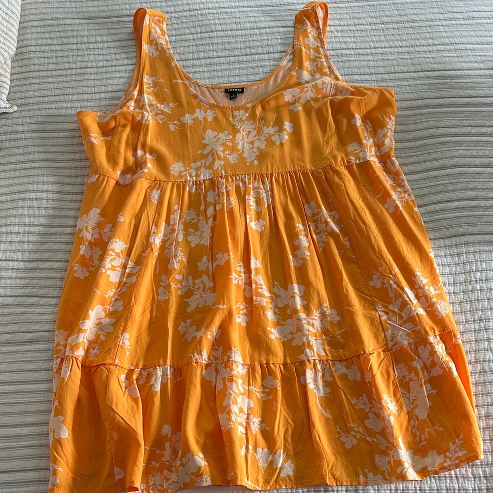 NWOT Torrid Orange Floral Midi Dress